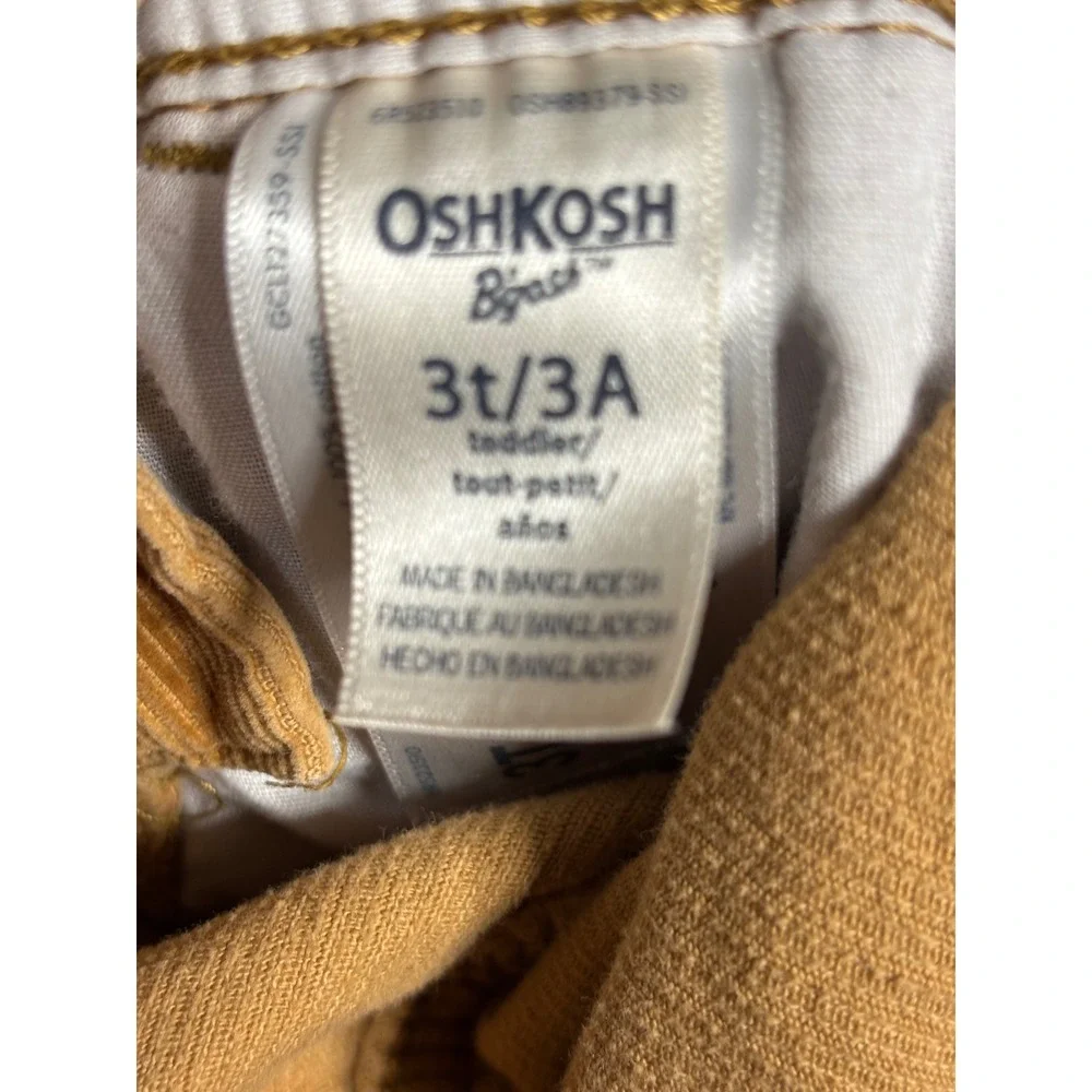 OshKosh Bgosh Tan‎ Corduroy Plaid Lined Overalls Toddler 3T GCL12739-SSI